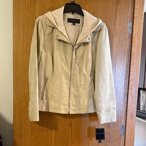 Giacca Beige Utility Jacket with Hood